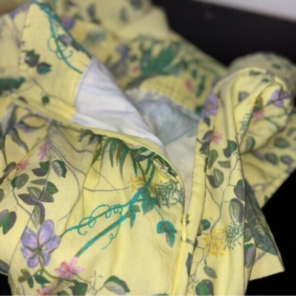 INC Women’s Small Floral Yellow Green Pants Cottagecore Romantic Feminine Flare - Picture 13 of 15